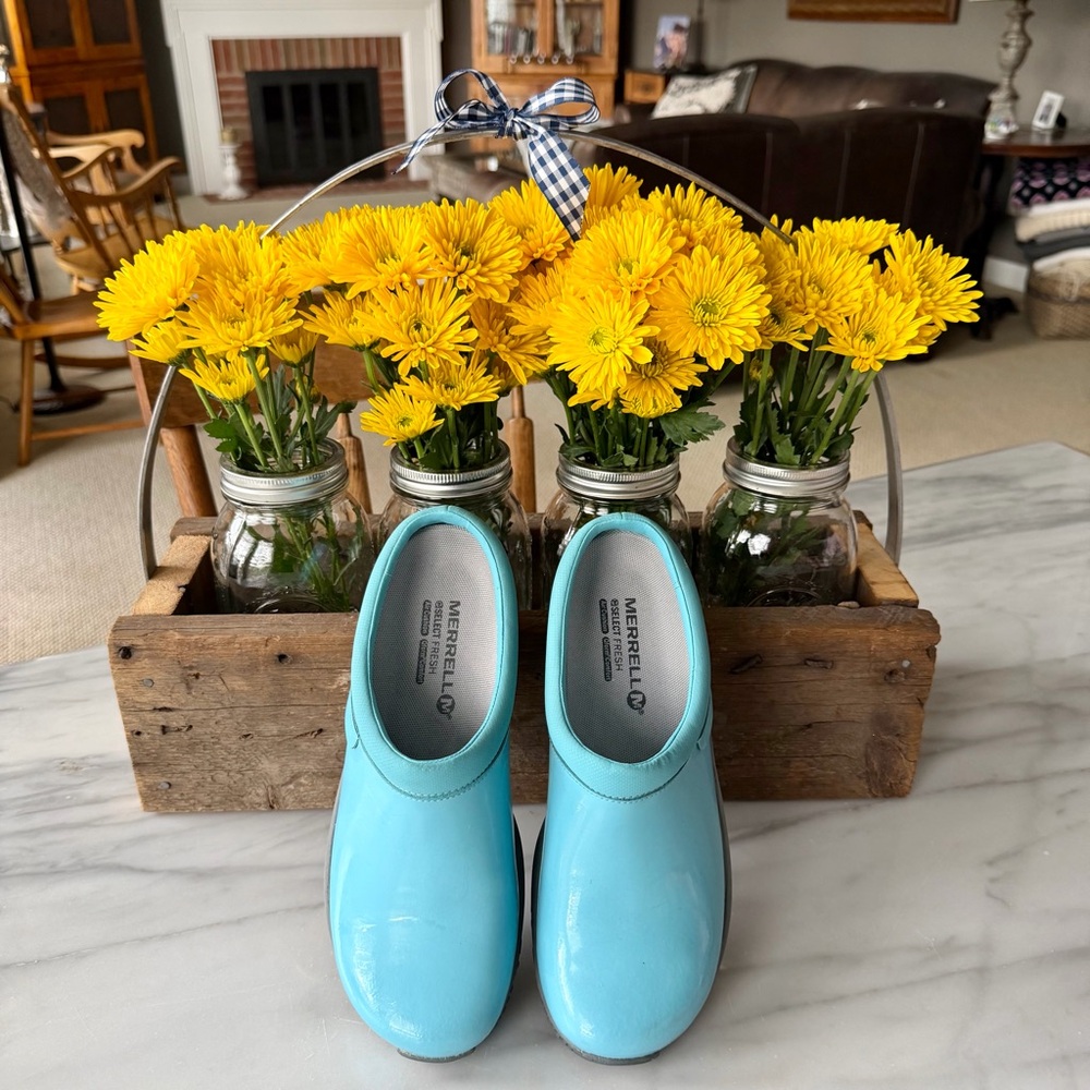 Merrell•Size 8•Women's Encore Moc•Pro Shine•Slip-Resistant•Maui Blue•Work Shoe - Picture 7 of 16